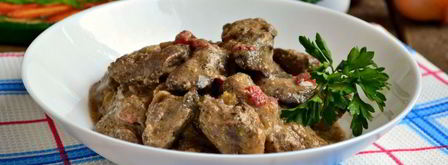 куриная печень в кефирно-горчичном соусе. Шаг 5