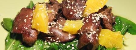 куриная печень в медовом соусе со шпинатом. Шаг 7