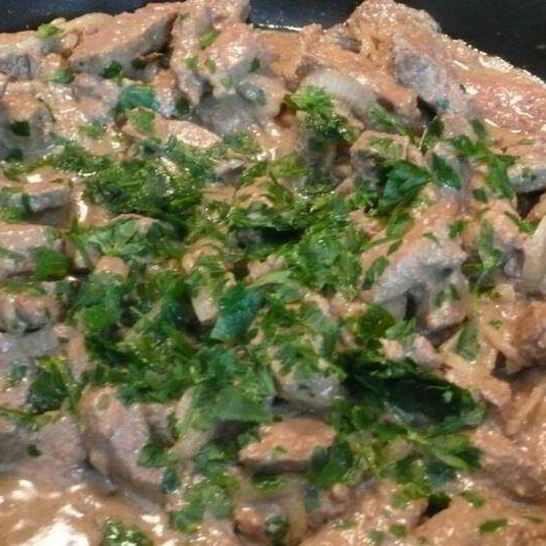 Рецепт печени говяжья на сковороде