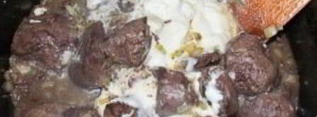 печень индейки в сметане. Шаг 6