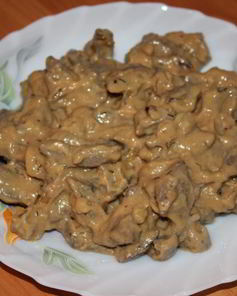 Печень по-строгановски в мультиварке