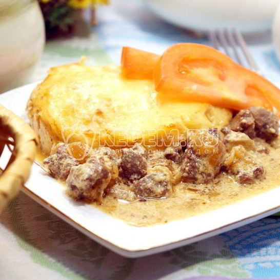 Рецепт печени в горшочке