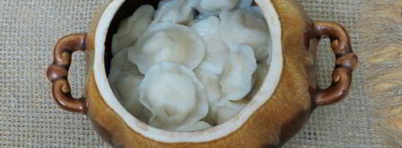 пельмени с грибами в горшочках в духовке. Шаг 15