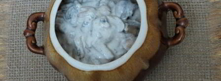 пельмени с грибами в горшочках в духовке. Шаг 16