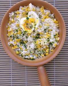 Летний плов с кукурузой и мятой