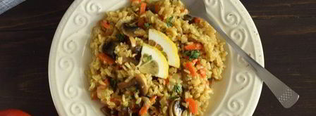 плов из бурого риса с грибами. Шаг 6