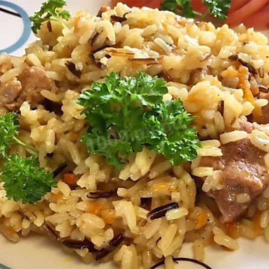 Рецепт плова из дикого риса с мясом