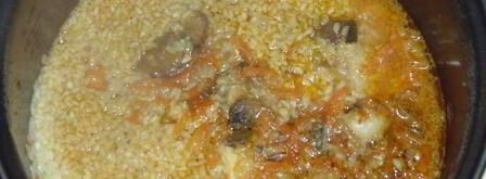 плов с грибами и курицей в мультиварке. Шаг 13