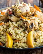 Плов с курицей и айвой