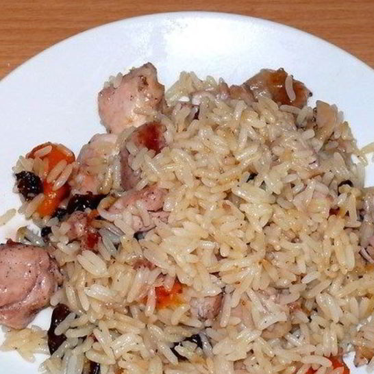 Рецепт плова с курицей и сухофруктами