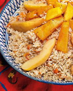 Плов с тыквой и айвой