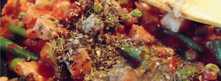 куриное рагу с зелеными овощами и сырной крышечкой. Шаг 6