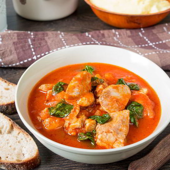 Рецепт куриного рагу со шпинатом