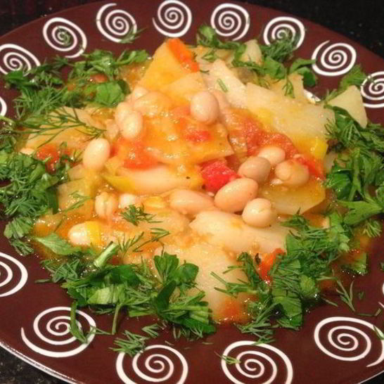 Рецепт овощного рагу с фасолью