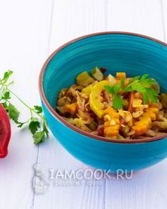 Овощное рагу с кабачками и капустой в мультиварке