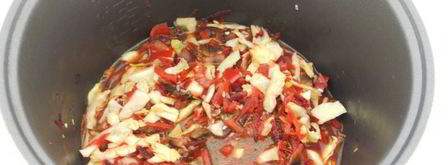 овощное рагу с рисом и шампиньонами в мультиварке. Шаг 5