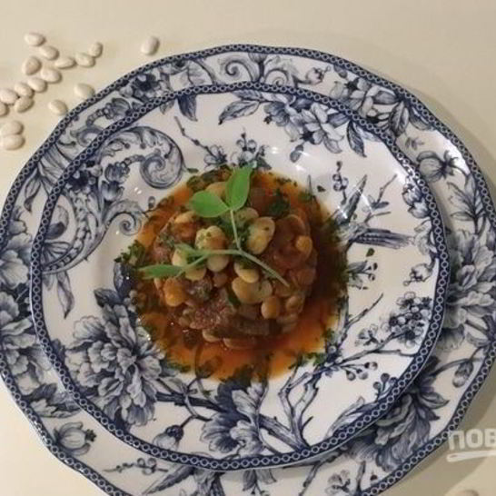 Рецепт рагу из белой фасоли с говядиной и травами