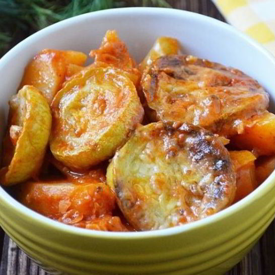 Рецепт рагу из картофеля, кабачков и моркови