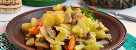 рагу из овощей с шампиньонами в мультиварке. Шаг 7