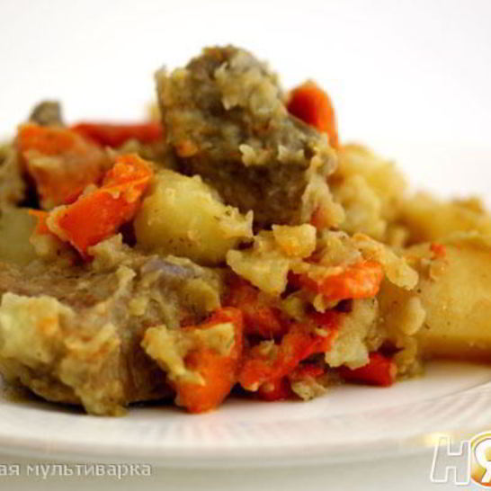 Рецепт рагу из телятины с овощами в мультиварке