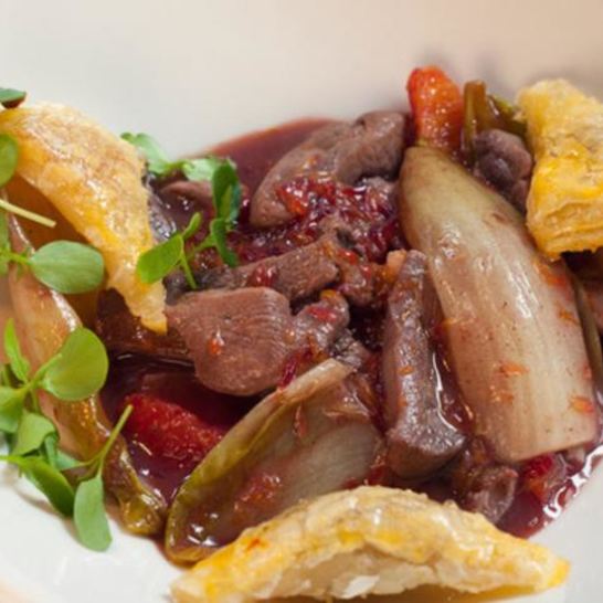 Рецепт рагу из утки с апельсинами и слоеные закуски