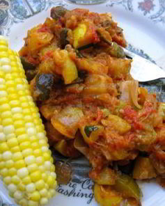 Рататуй со свежим базиликом