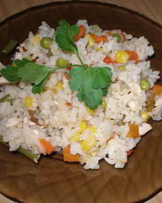 Ризотто с курицей и замороженными овощами