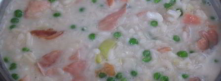 ризотто с лососем и зеленым горошком. Шаг 6