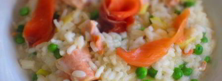 ризотто с лососем и зеленым горошком. Шаг 7