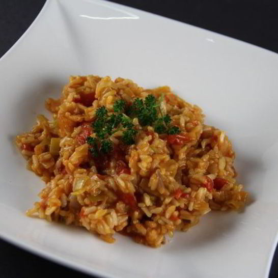 Рецепт ризотто с луком-пореем и помидорами