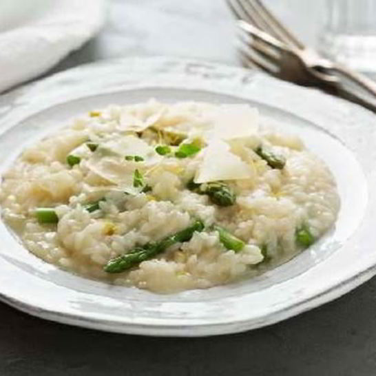 Рецепт ризотто со спаржей, пармезаном и голландским соусом