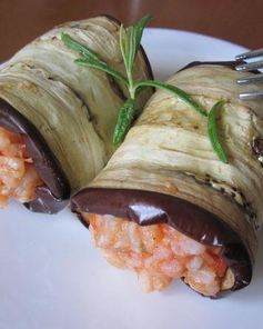 Ризотто в баклажане