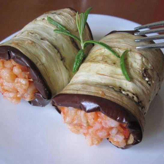 Рецепт ризотто в баклажане