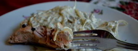 холодный припущенный лосось под майонезом с травами. Шаг 4