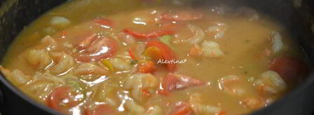 креветки etouffee. Шаг 5