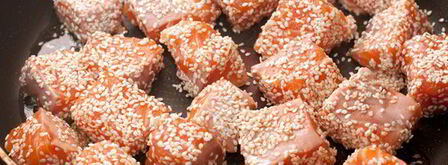 лосось в кунжуте на подушке из цуккини. Шаг 4