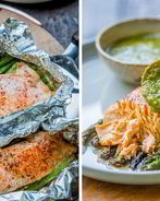 Семга со спаржей в фольге