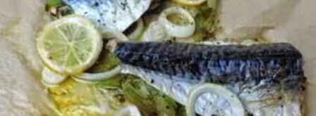 скумбрия с лимоном и луком в духовке. Шаг 4