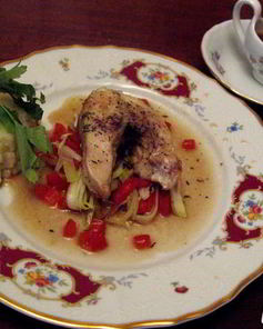 Судак под медово-лимонным соусом с луком-пореем