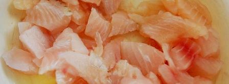 рыбные клецки с ченым рисом и икорным соусом. Шаг 4