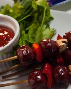 Копченые шашлычки с овощами