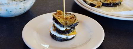 шашлык из баклажана в кляре с сыром. Шаг 17