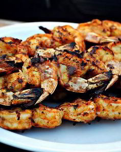 Шашлык из креветок в пряном соусе