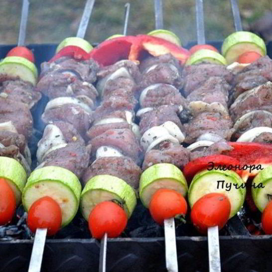 Рецепт шашлыка с овощами