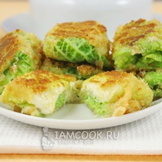 Рецепт шницеля из савойской капусты с сырной начинкой