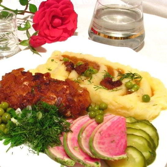 Рецепт шницеля по-министерски с маслом