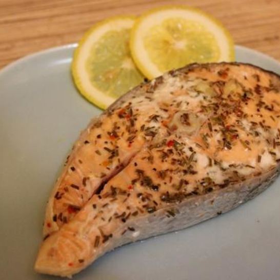 Рецепт стейка из лосося на пару