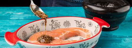 стейк лосося, запеченный с помидорами черри. Шаг 5