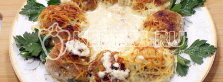 рождественский венок из тефтелей. Шаг 11