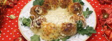 рождественский венок из тефтелей. Шаг 12